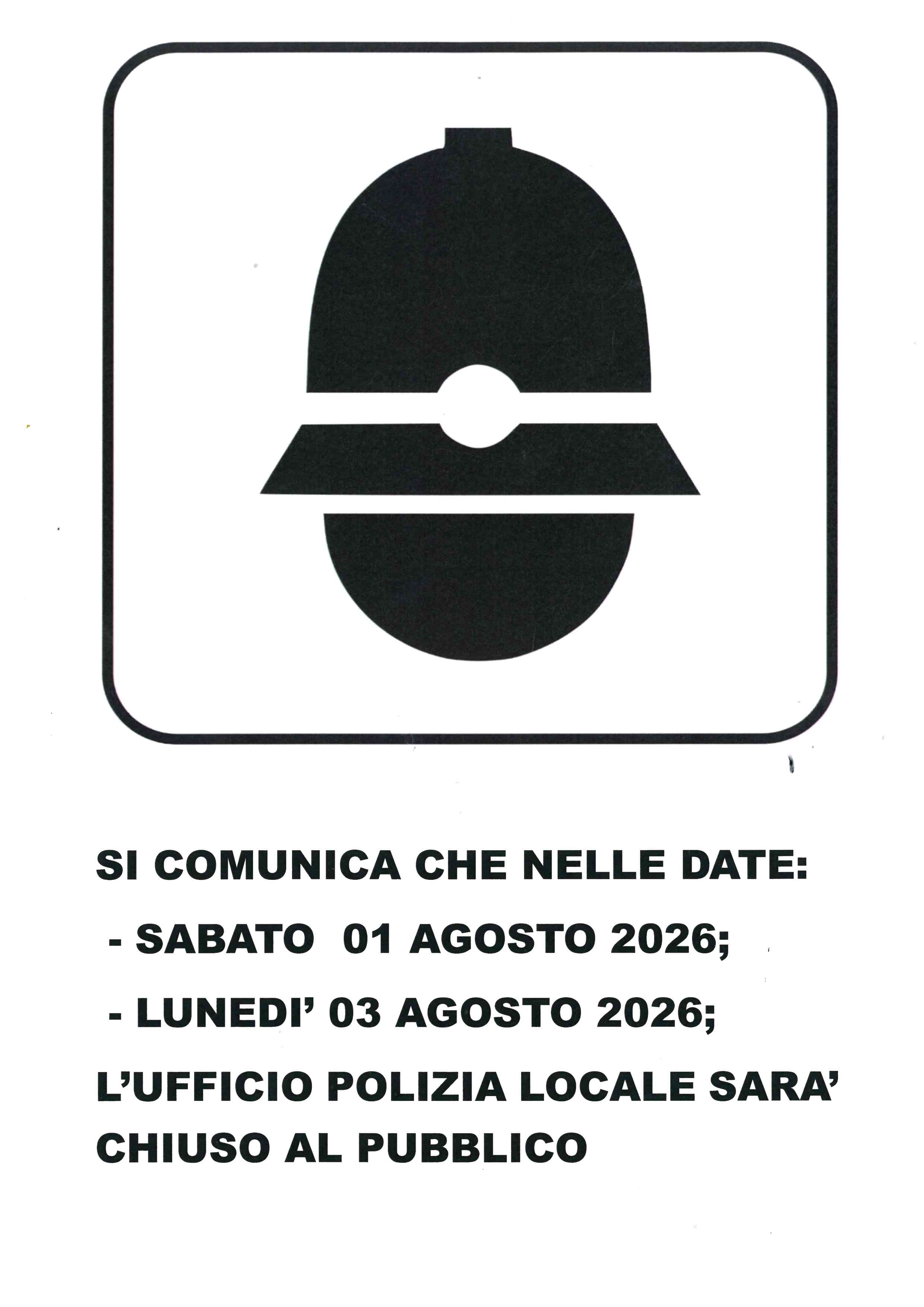 chiusura ufficio polizia locale