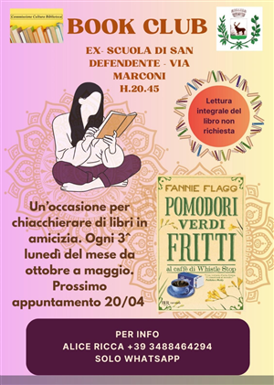 Book club - prossimo appuntamento 20 aprile 2026 ore 20:45