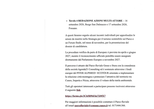 Percorso di adesione al via della carta europea